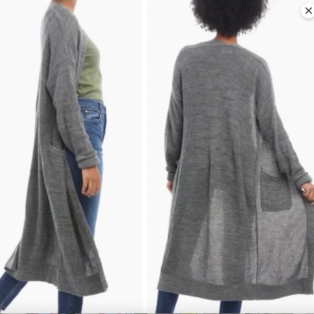 Able Neva Long 100% Organic Cotton Sweater Duster Cardigan size M Medium